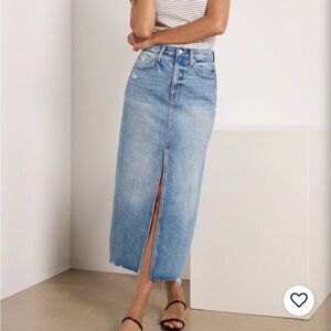 Pistola Alice Denim High Rise Midi Skirt